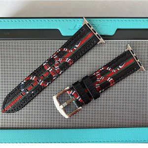 Luxury Apple Watch Band Leather New Designer Art Snake 38mm 40mm 42/44mm Silver